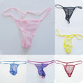 Men Stretch Shorts Thong Underwear See-through Mesh Cut G