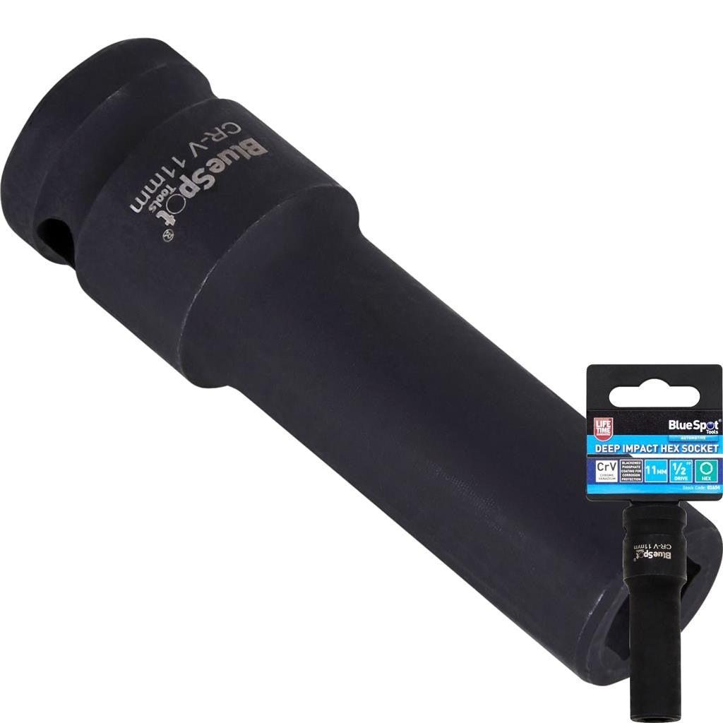 BlueSpot 11mm Deep Socket - Impact Hex 6 Point by BlueSpot