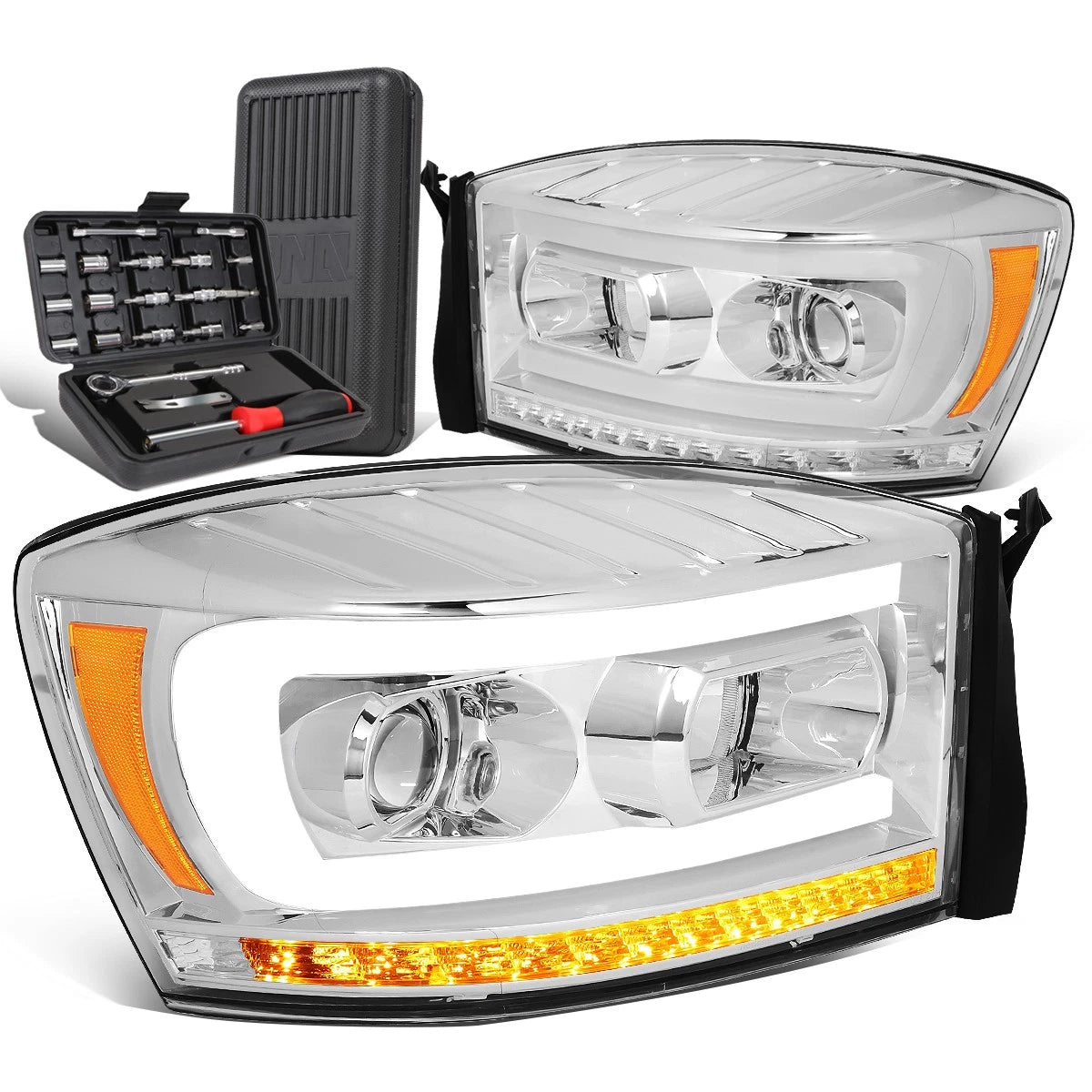 For 2006-2009 Dodge Ram Led Sequential Chrome Amber | Built Supply Co