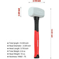 Goldblatt Rubber Mallet 16 Oz With Solid Head & Soft-grip Handle