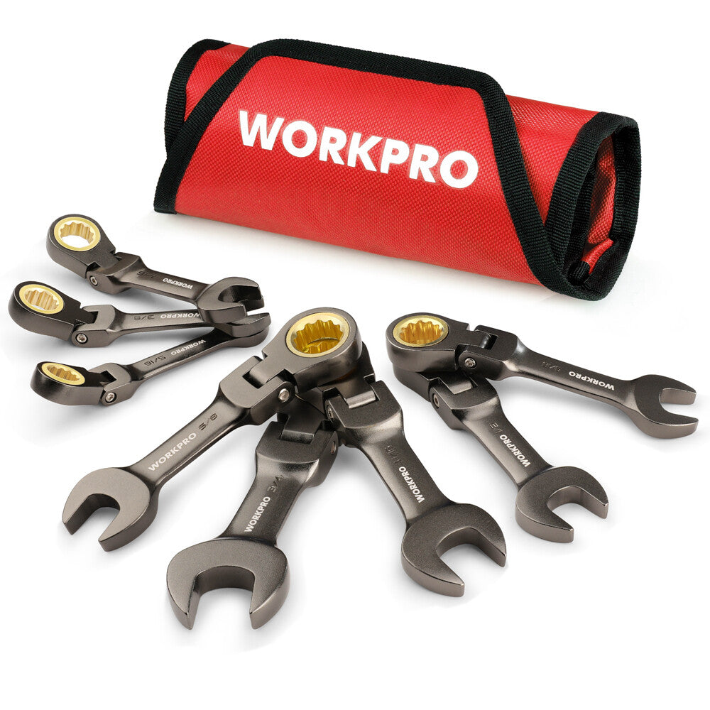 WorkPro Flex-Head Stubby Wrench Set 8PCS by WorkPro