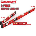 Goldblatt 3-Piece Torpedo Level Set with Aluminum Alloy Spirit Levels