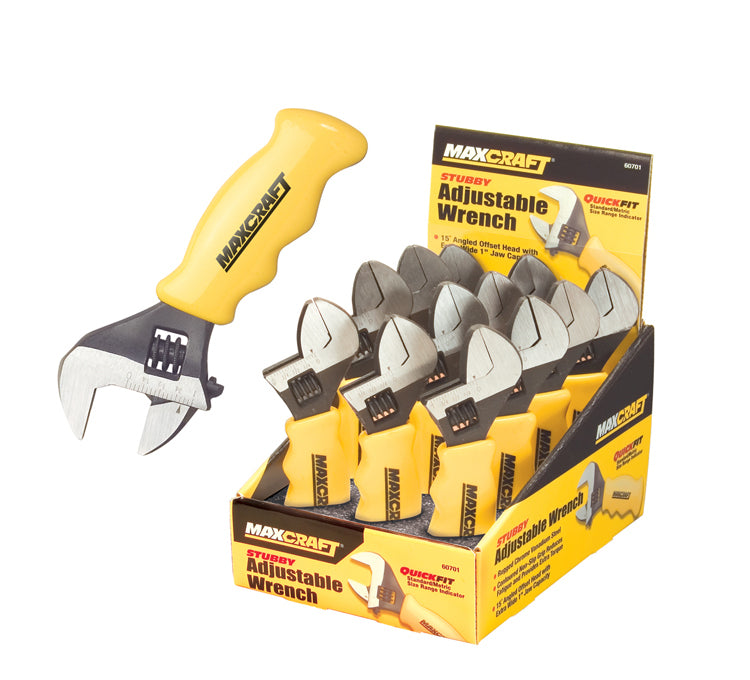 2 MAXCRAFT PROFESSIONAL GRADE 6" STUBBY ADJUSTABLE WRENCH 1" JAW CAPACITYOpens i