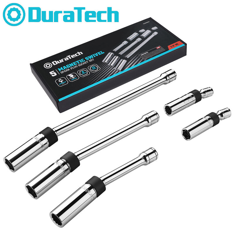 DURATECH 5pc Magnetic Swivel Spark Plug Socket Set