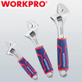 WORKPRO 3PCS Adjustable Wrench Sets 6" 8" 10" Wide Jaw Opening Wrench