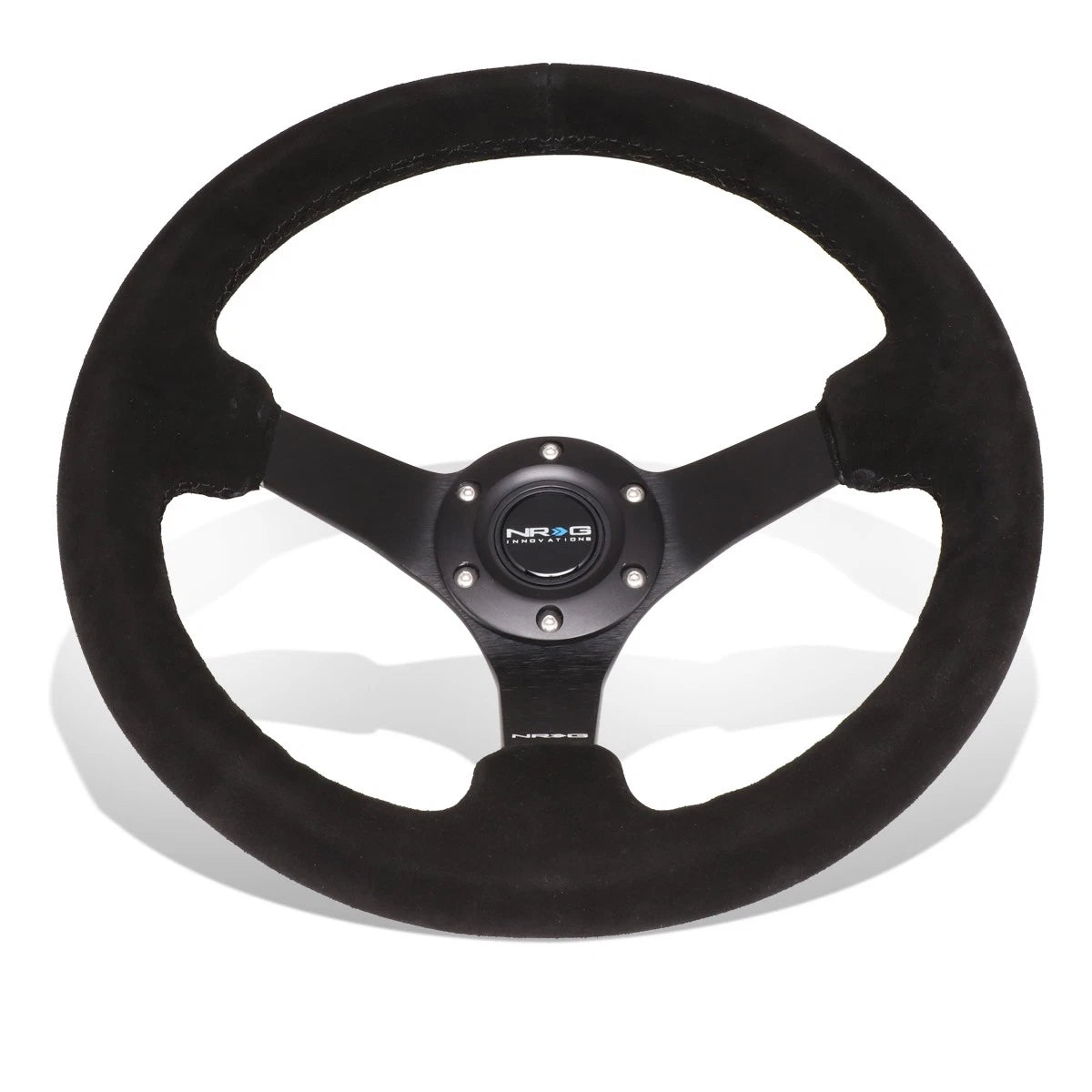 Nrg Reinforced 33cm 3"deep Dish Black Suede Grip | Built Supply Co