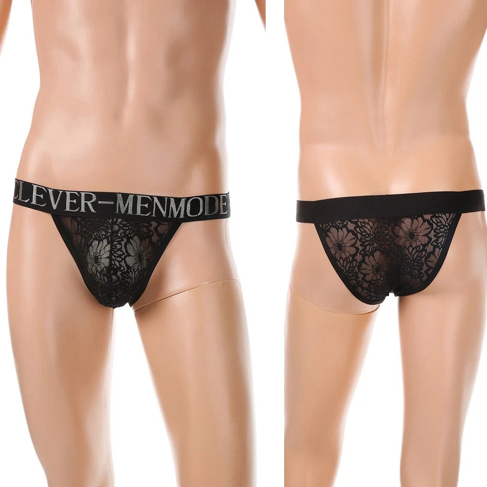 Men's Breathable Lace Mesh Briefs Sexy Low Waist Underwear For Every