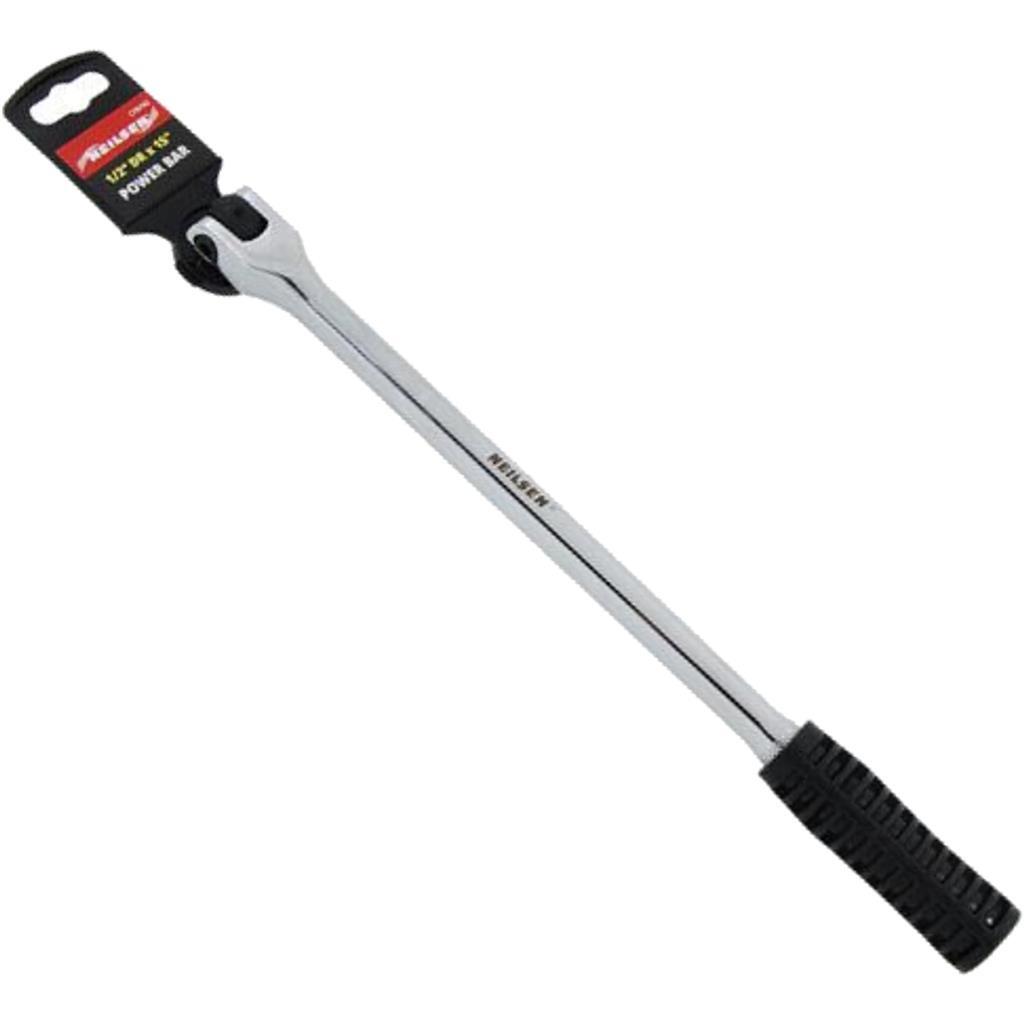 Neilsen Flexi Head Knuckle Power Breaker Bar Ratchet Wrench 1/2" Drive 15"Opens 