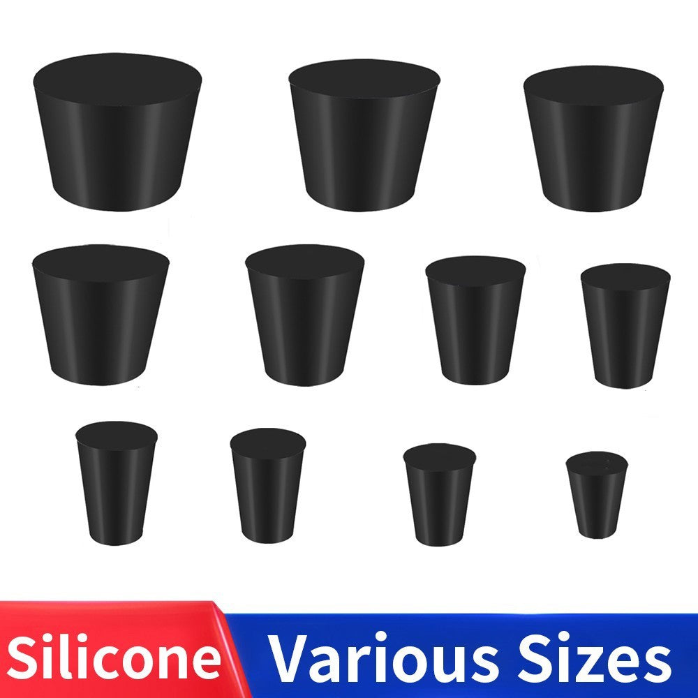 Rubber Tapered Plugs Bungs Stoppers Solid Black