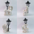 Solar Powered Resin Garden Decor Flower Pot European Style With Dual