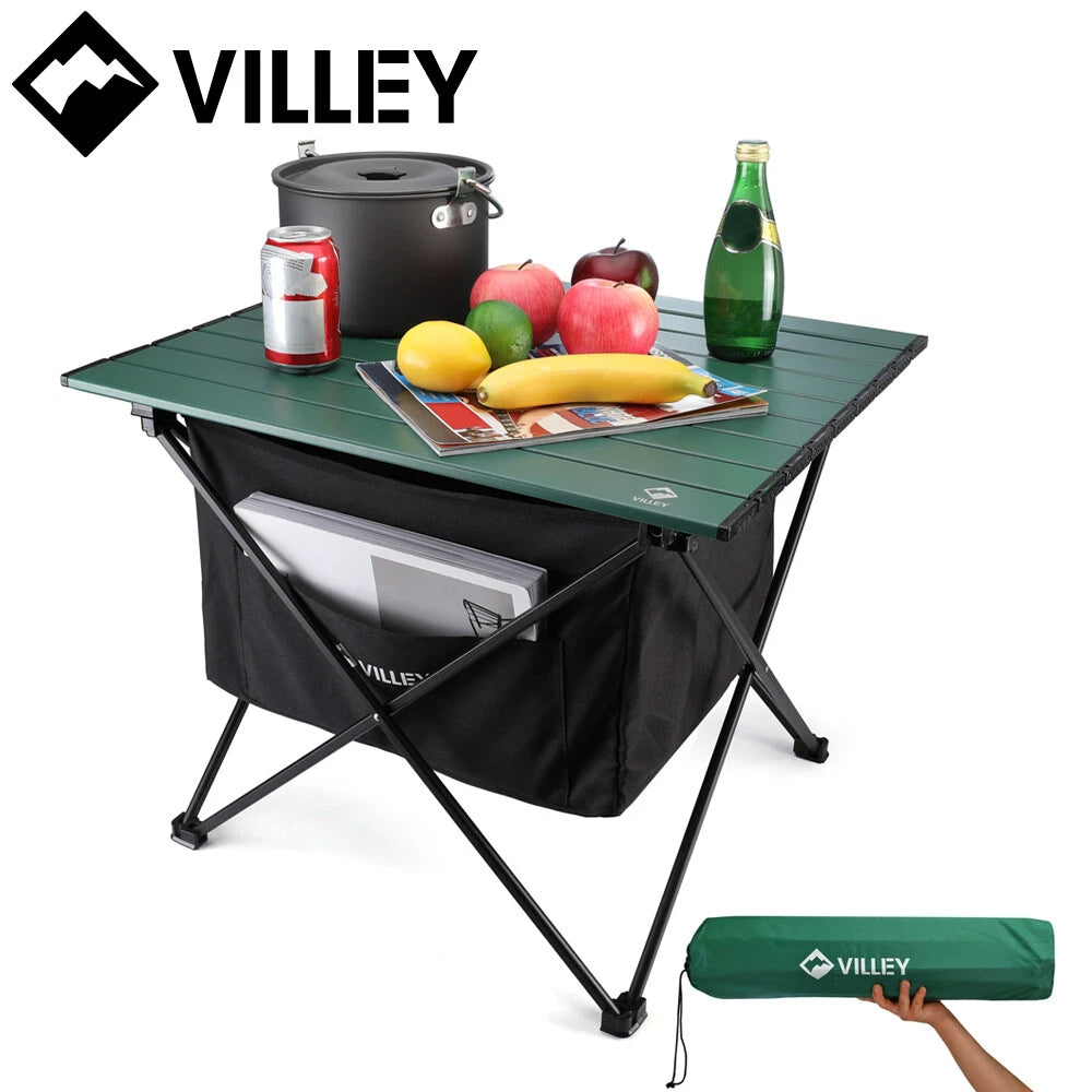 Villey Portable Camping Side Table W/bag Ultralight Aluminum Folding