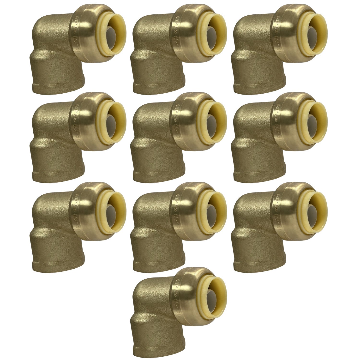 10 Pack XFITTING 1/2" Push Fit x 1/2" Female Elbow, 1/2