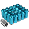 20 Open End M12x1.25 50mm Tall 25mm Od Sky Blue Aluminum Jdm Lug
