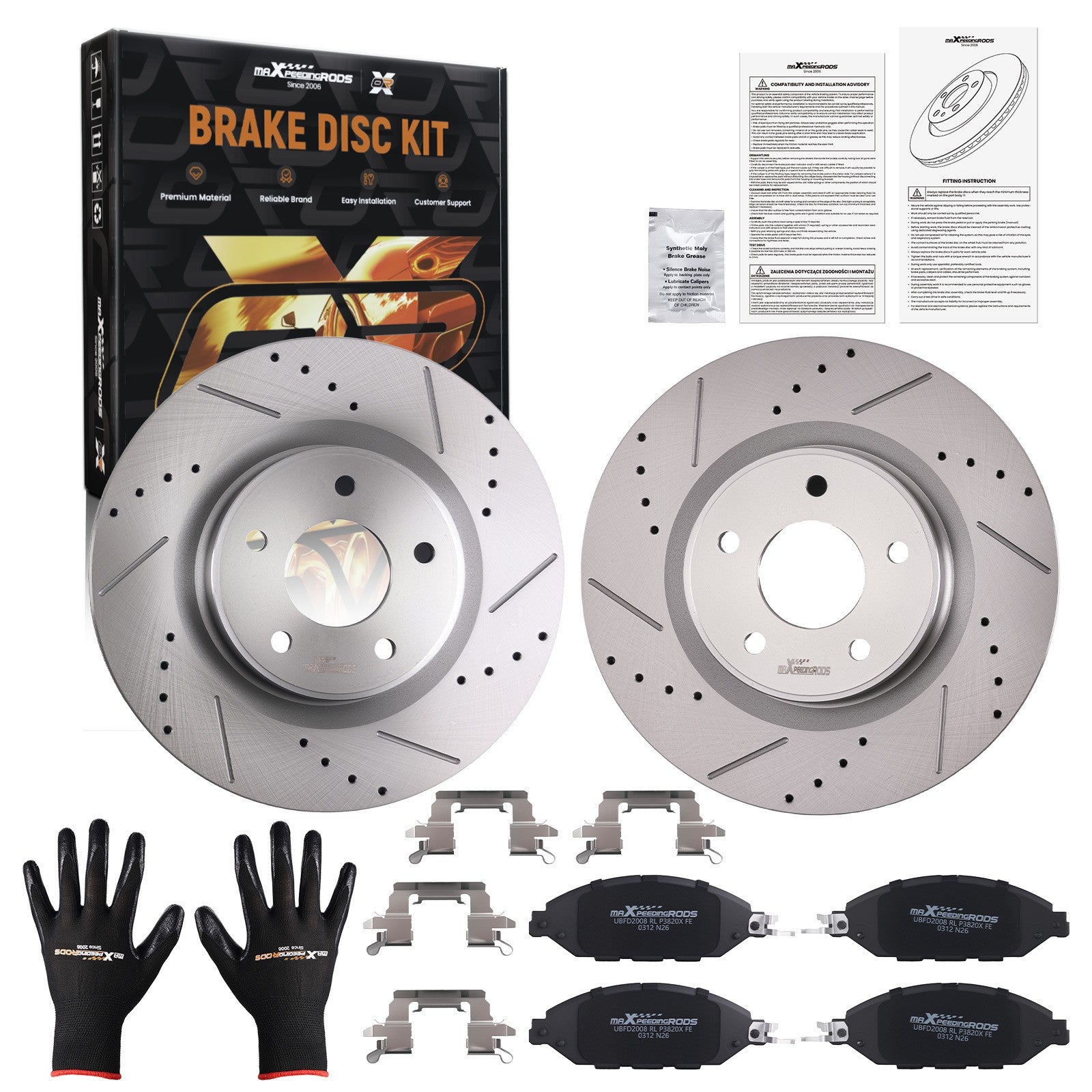 Front Brake Rotors & Pads Set for Infiniti JX35 2013/QX60 2014-2020