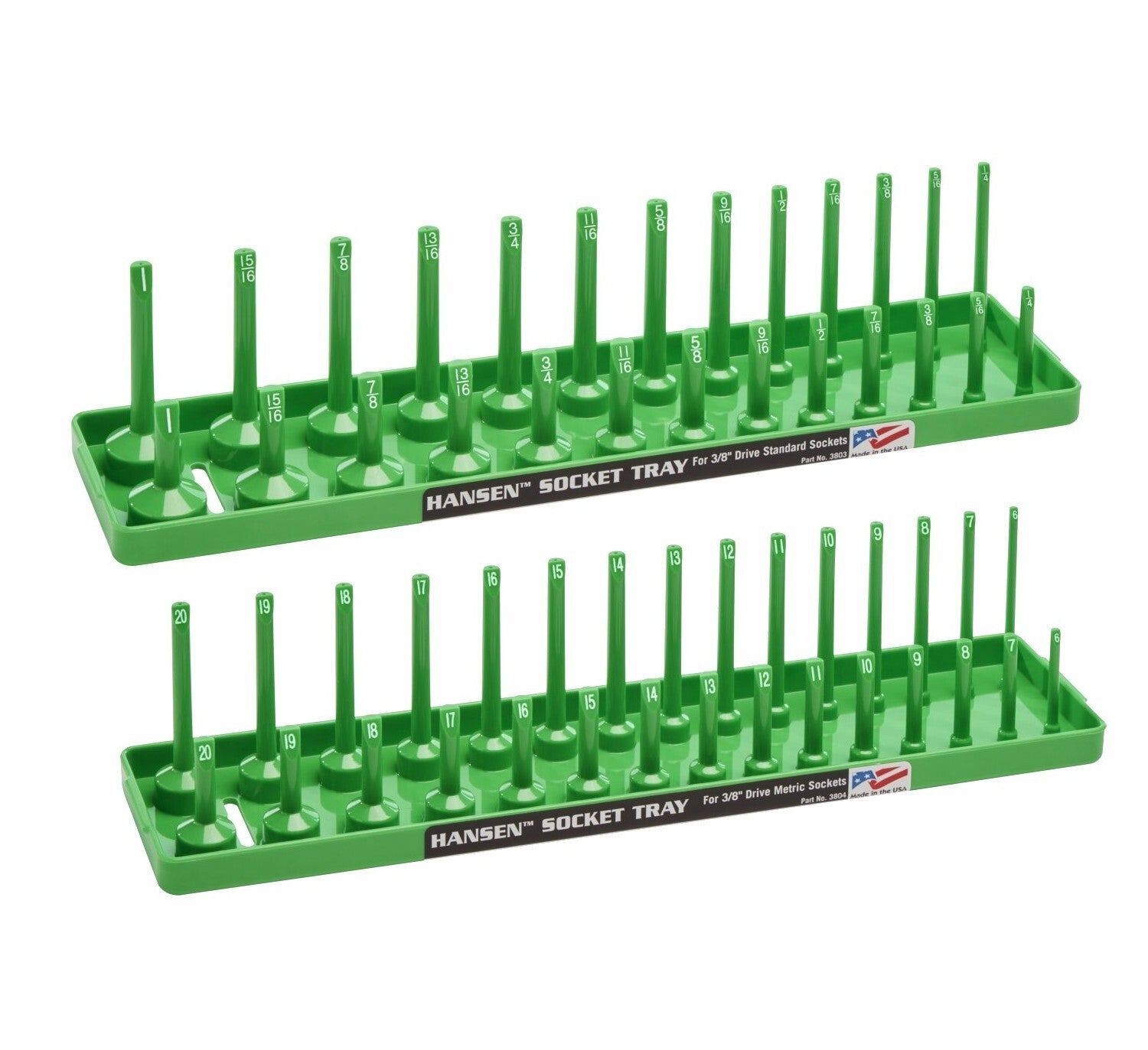 Hansen 3/8" Socket Organizer Tray Set Metric & SAE