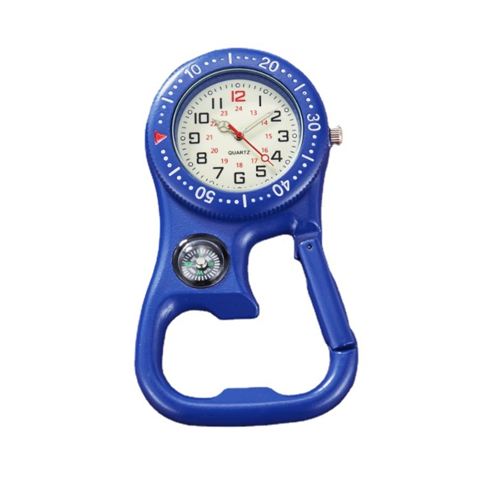 Men Women Clip-on Quartz Watch Compass Corkscrew Luminous Pocket