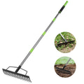 WORKPRO 65" Bow Rake Adjustable Handle 17 Tine Heavy Duty Metal Head Garden Rake