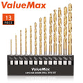 ValueMax 13PC Drill Bit Set Hex Shank Impact Drill Bit Titanium Coated