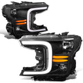 Fit 18-20 Ford F150 Black/ Clear Led Drl Headlights | Built Supply Co