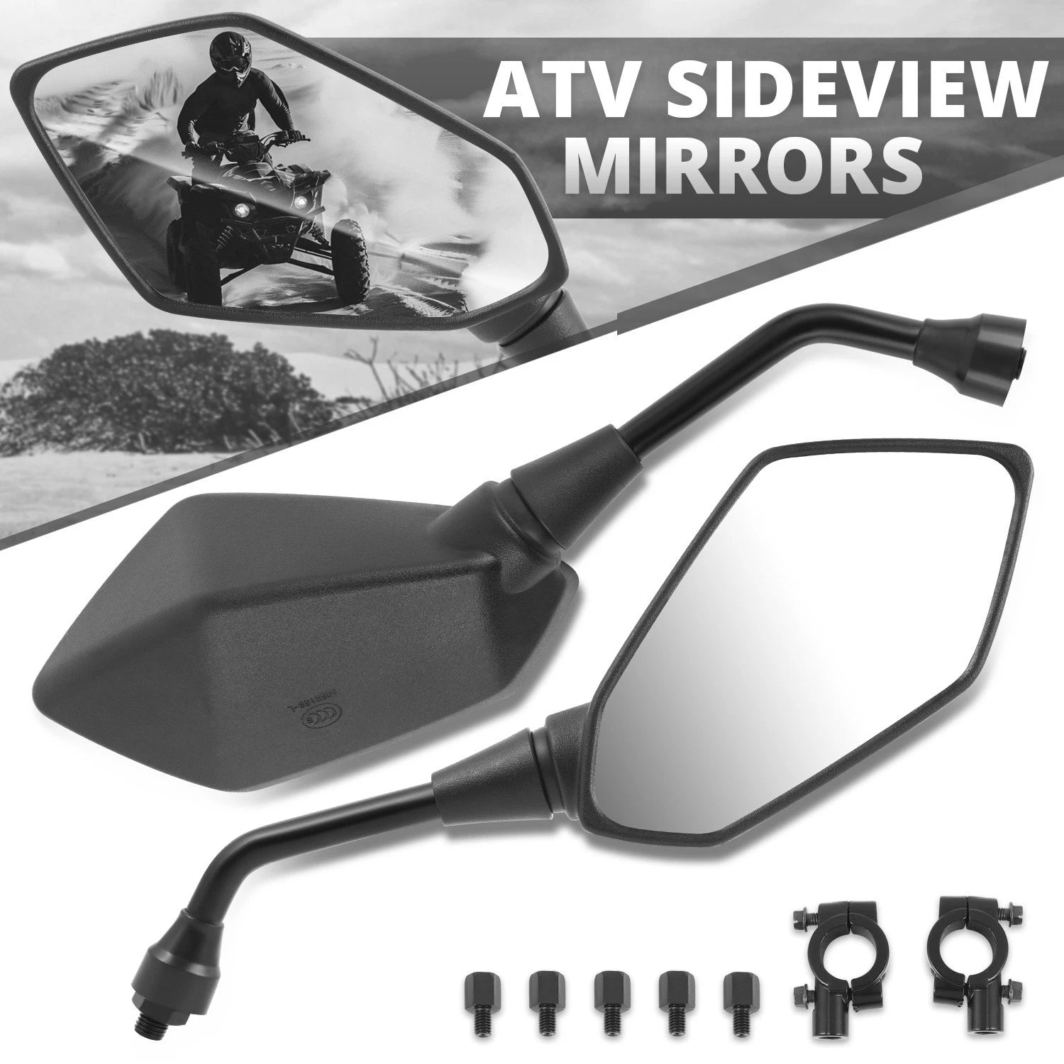 Fit Universal Atv Rectangular Convex Side View | Built Supply Co