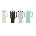HAUSHOF 40 oz Tumbler wi/Handle and Straw, Insulated Stainless Steel Multi-color