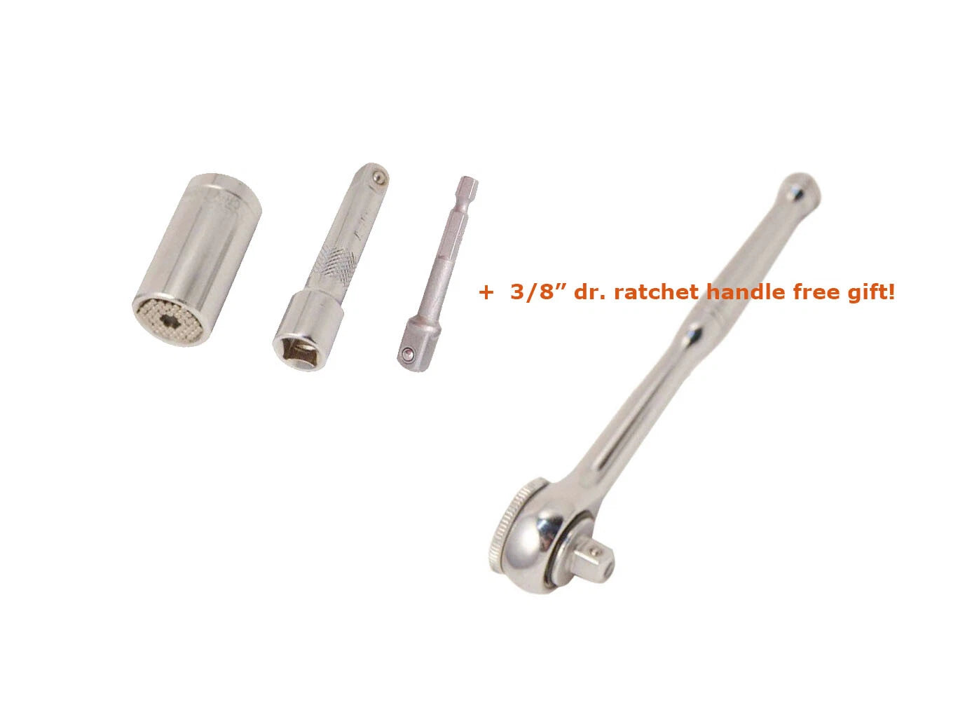 Gator Grip 7-19mm 5/6/10/12pt Universal Socket+power Drill Adapter