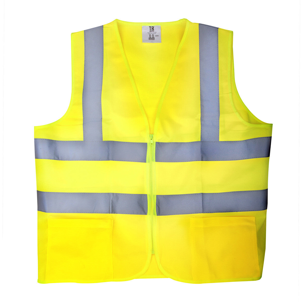 TR Industrial Yellow High Visibility Safety Vest Class 2 with 2 Pockets by TR Industrial