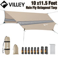 VILLEY Rain Fly Octagonal Tarp Camping Tarp Waterproof Hammock Tent