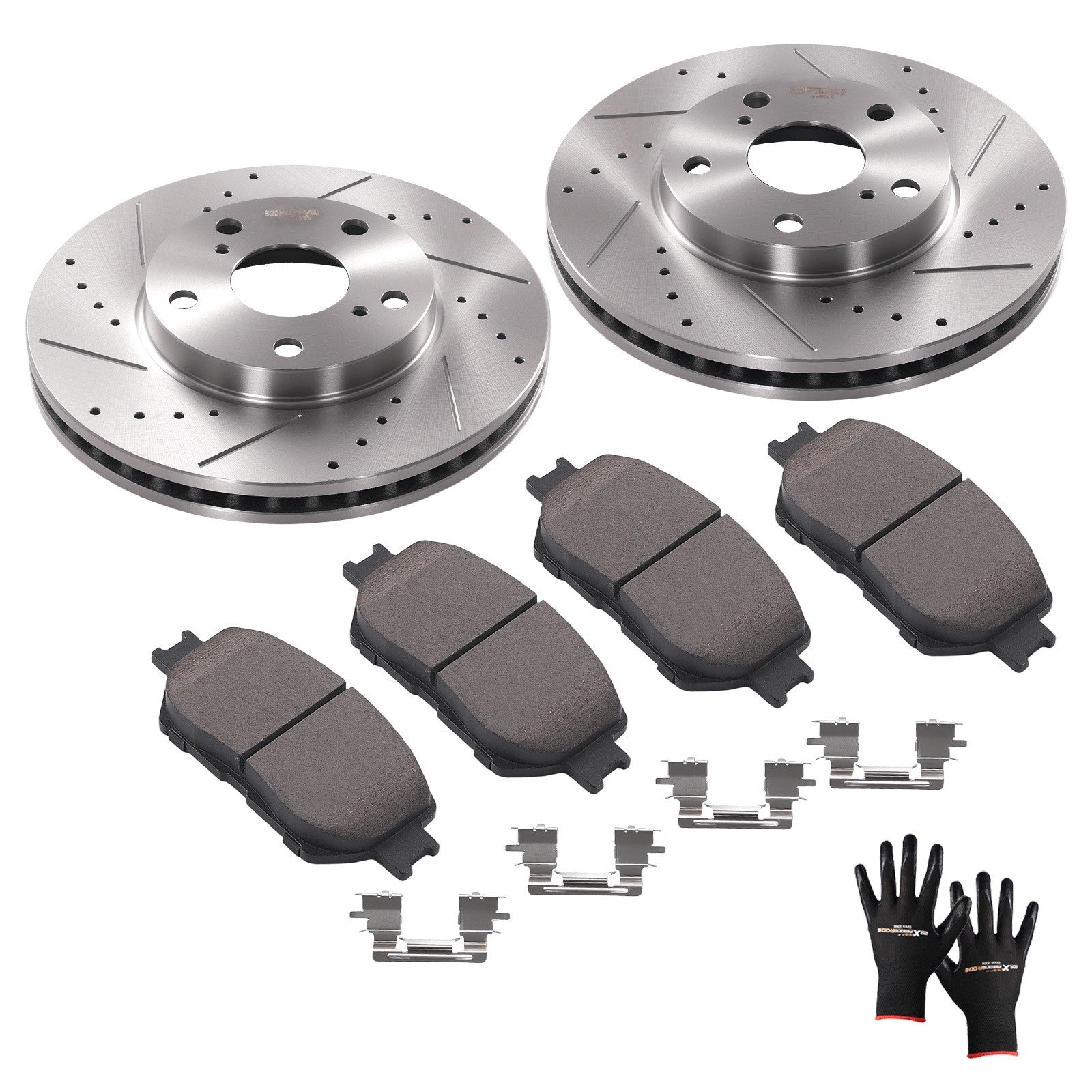 Front Vented Brake Rotors Ceramic Pads for Toyota Camry 2002-2006