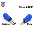 100/200 Female Male 2.8mm Spade Terminal Insulated Crimp 16-14awg