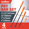 4PC Mechanics Pry Bar Set Neon Handle Heavy Duty 4" 7" 12" 17 1/2" New