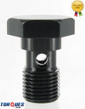 7/16" x 20 UNF (AN-4 JIC -4) Aluminium Banjo Bolt 23mm Long in BLACK