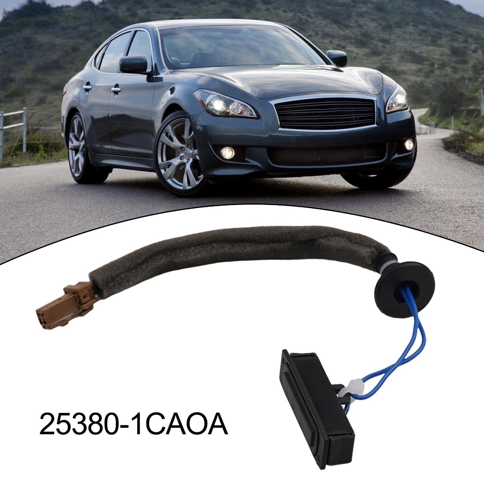 Black ABS Material Trunk Open Switch for Infiniti For QX70 and For FX70Opens in 