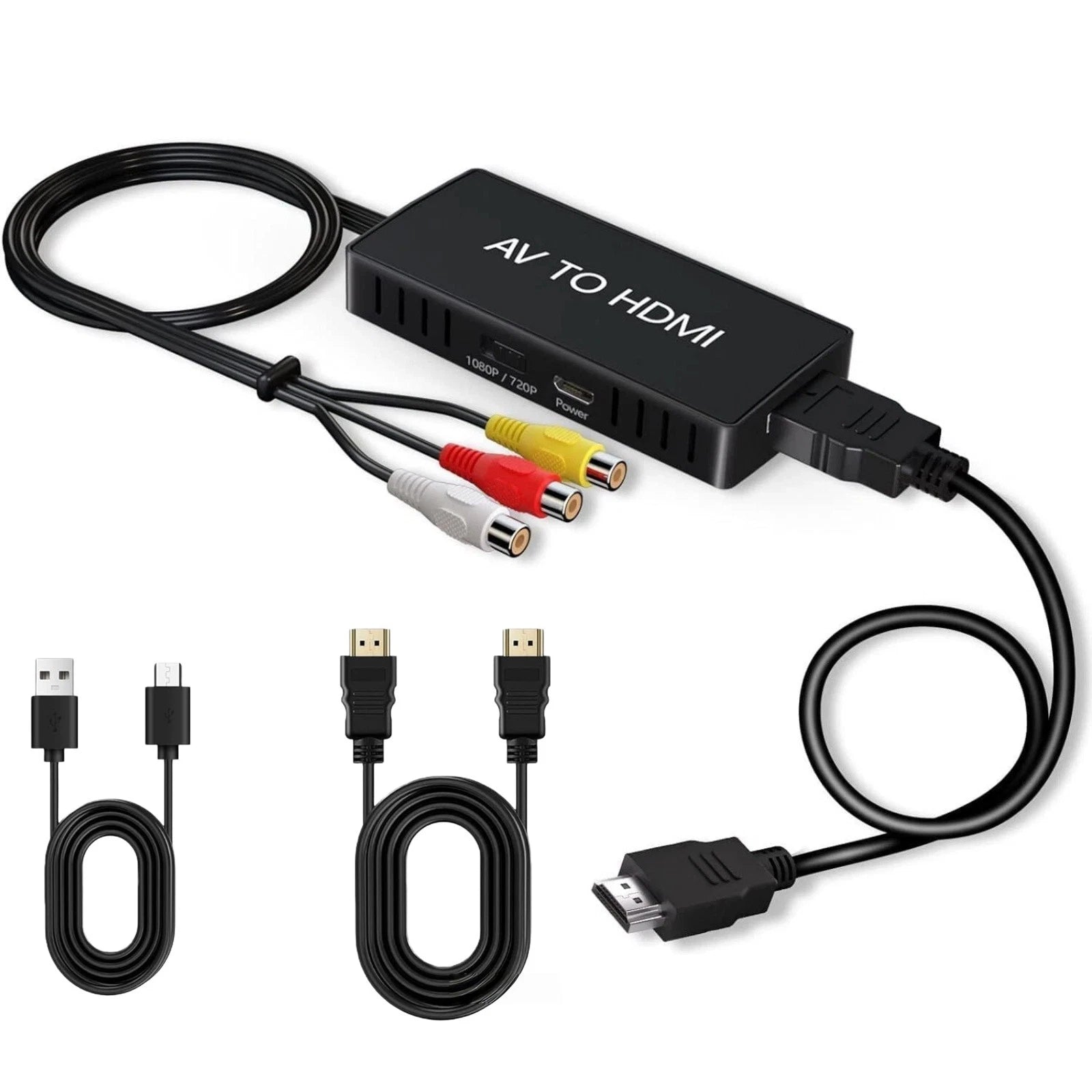 Rca Female To Hdmi Converter Adapter Unit 720p 1080p For Xbox N64 Vcr