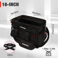 Workpro 16 Inch Close Top Wide Mouth Tool Storage Bag W/water Proof