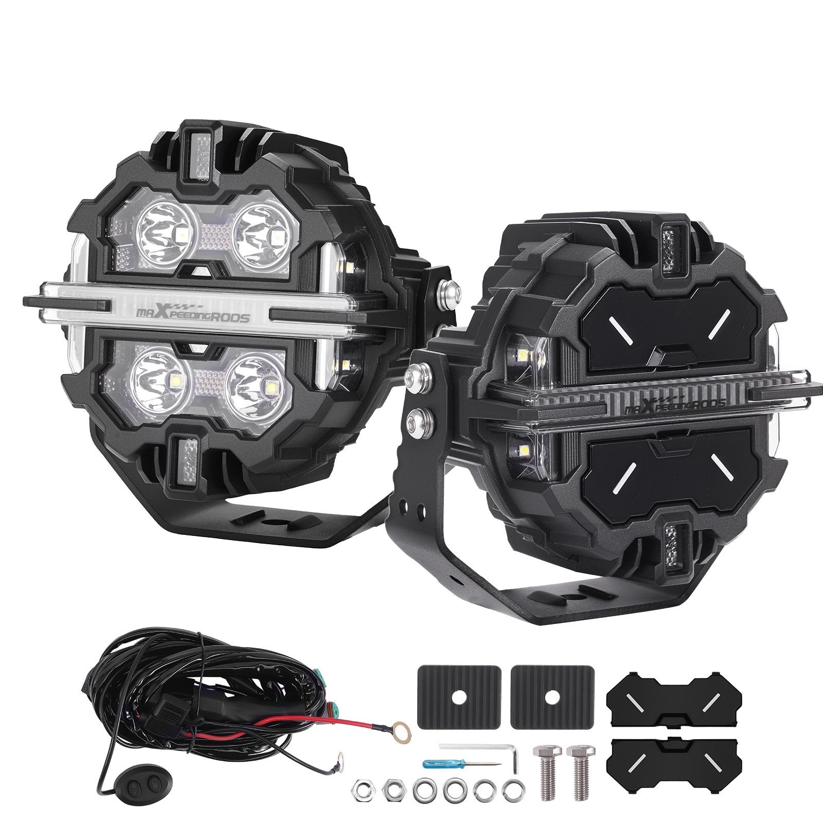 5"Inch 212W LED Work Driving Light Spot Beam & Side Shooter DRL for