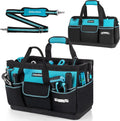 DURATECH 18-Inch Large Tool Bag w/Waterproof Hard Bottom Heavy Duty w/19 Pockets