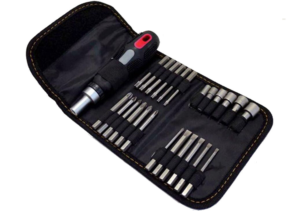 26PC Screwdriver Set with Ratchet Driver Handle and Bits