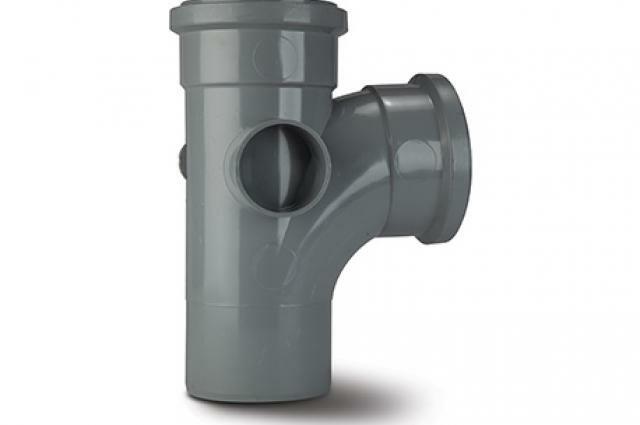 Polypipe 110mm 92.5° Equal Branch Double Socket Grey