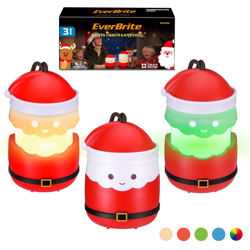 EverBrite Santa Claus Lantern Set 3 Pack by EverBrite