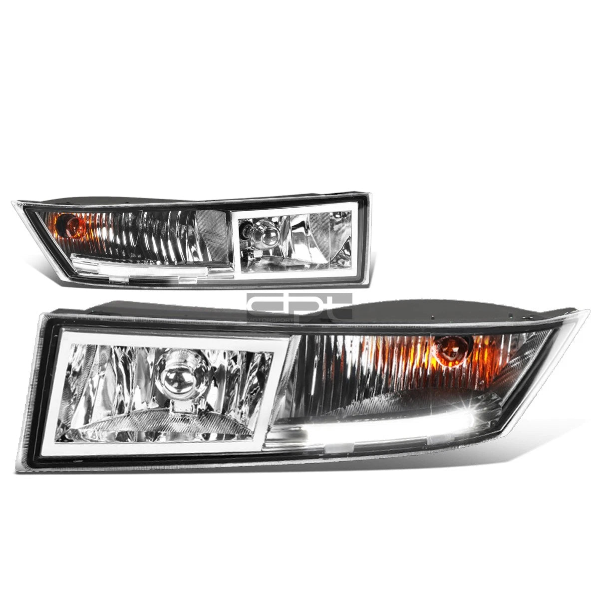 [Built-in Led Drl] Pair Clear Lens Bumper Fog Light | Built Supply Co