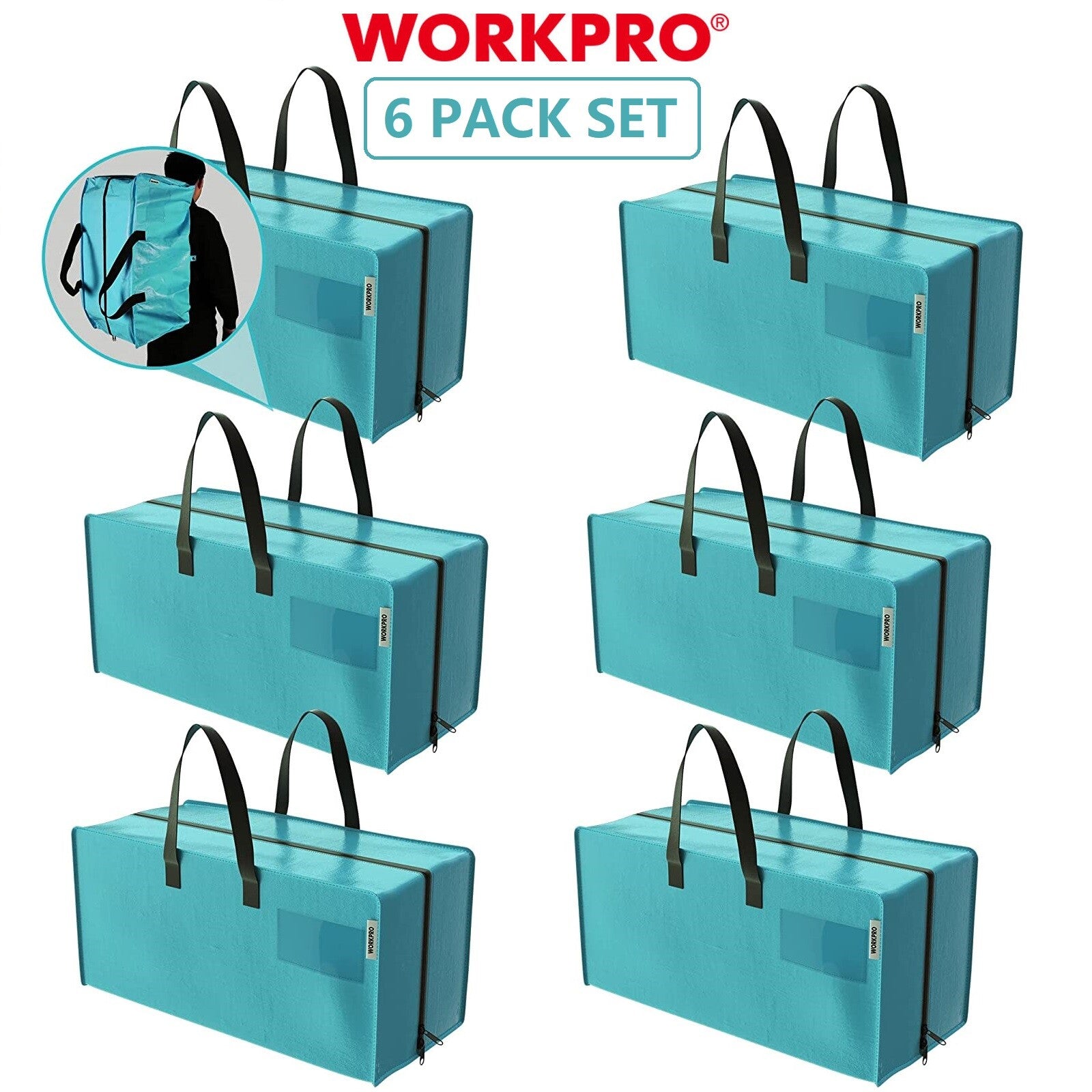 WORKPRO 6PCS Extra Large Moving Bags by WORKPRO