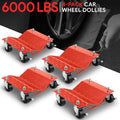 6000lbs Car Wheel Tire Dolly Steel Repair Dollies Auto Slide Mover Red