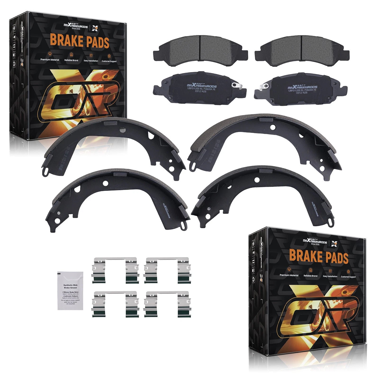 Front Rear rake Pads Shoes Set For GMC Sierra/Chevrol<wbr/>et Silverado 1500 2008-2013