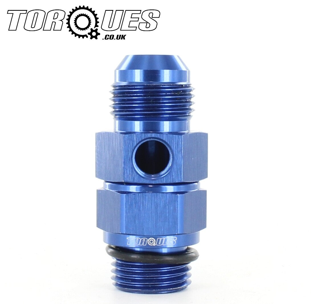 AN -10 (AN 10 AN10) Male to 1/2" BSP Male With a 1/8" NPT Side Port