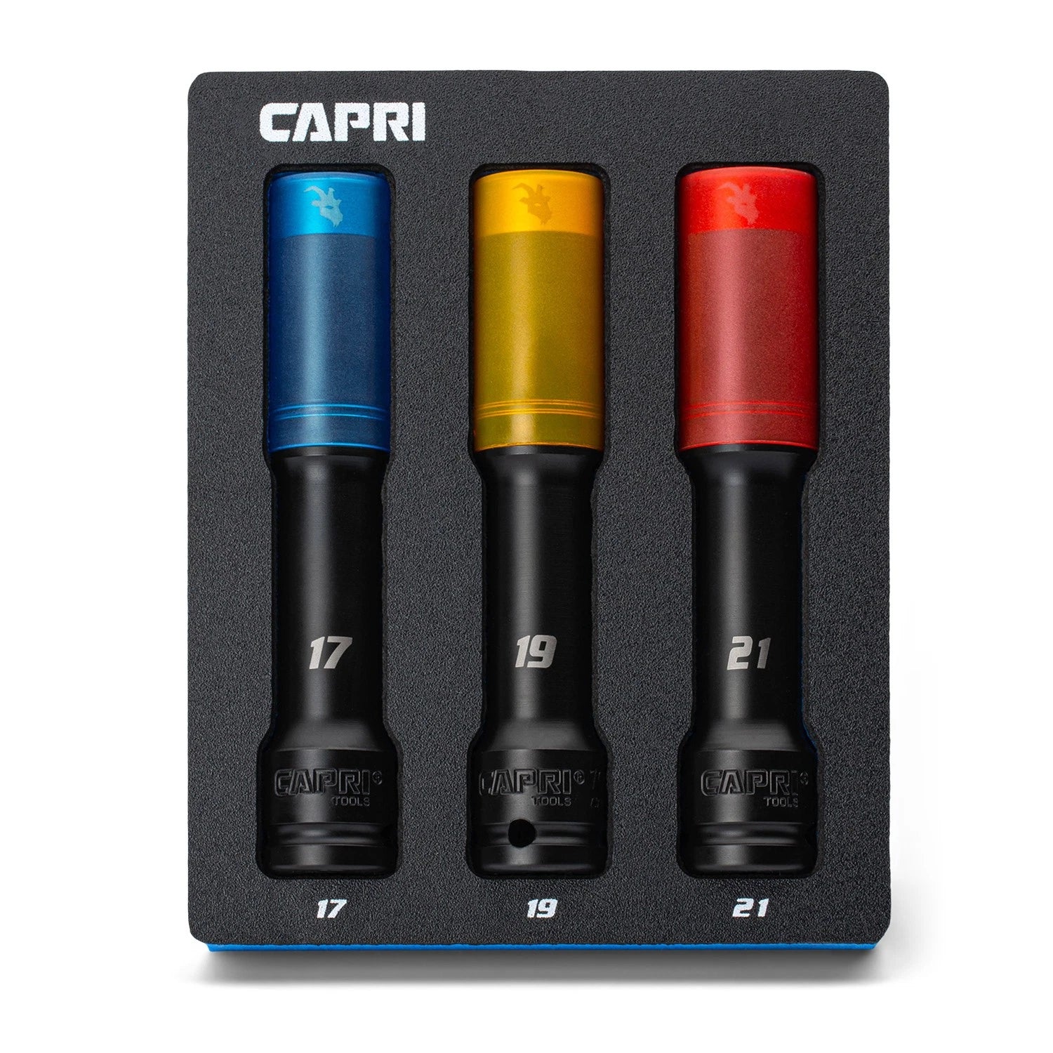 Capri Tools 1/2 In. Drive Extended Wheel Lug Nut Socket Set, 17, 19,