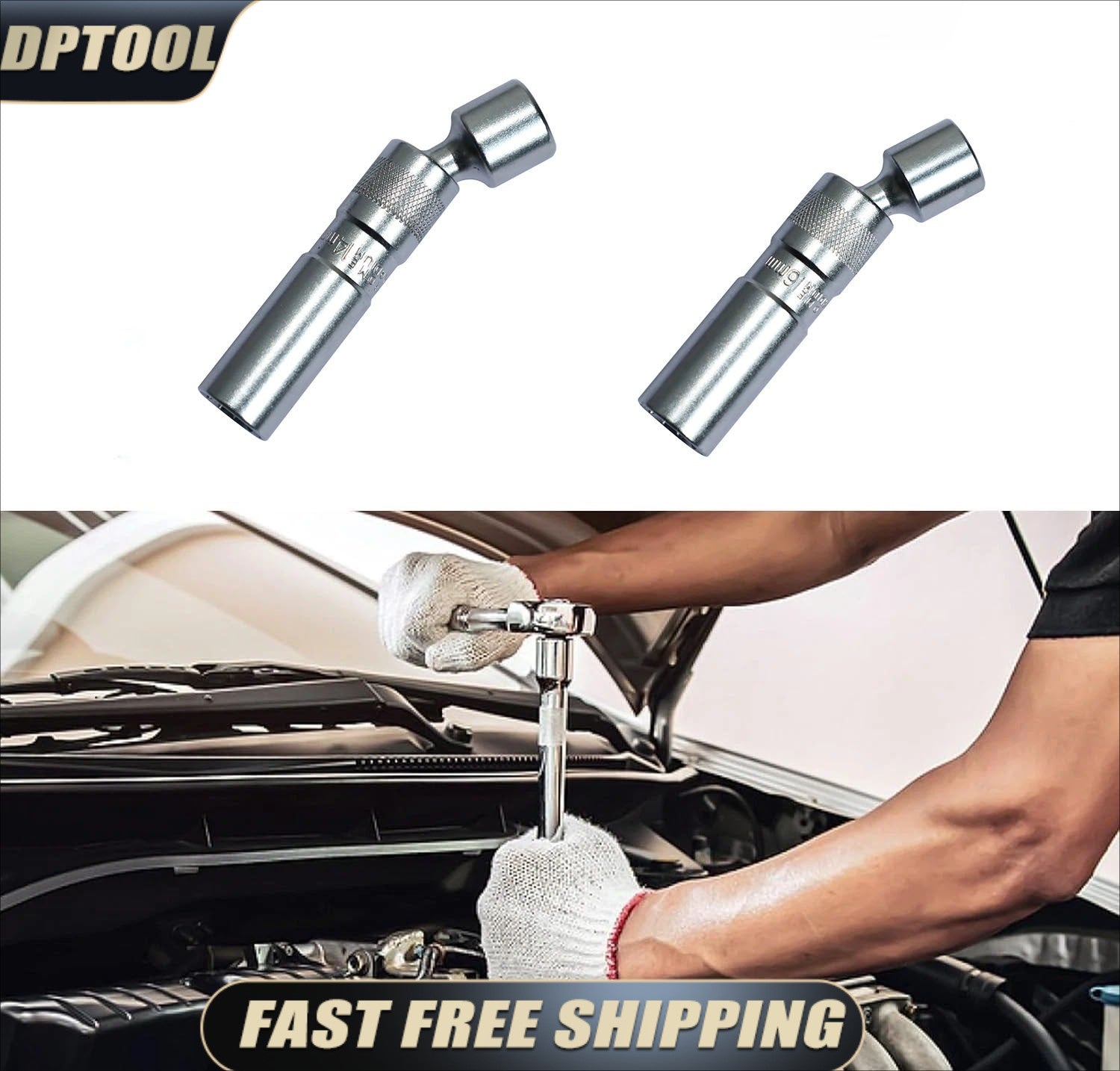 14mm/16mm Magnetic Swivel Spark Plug Socket Thin Wall 12-Point Removal