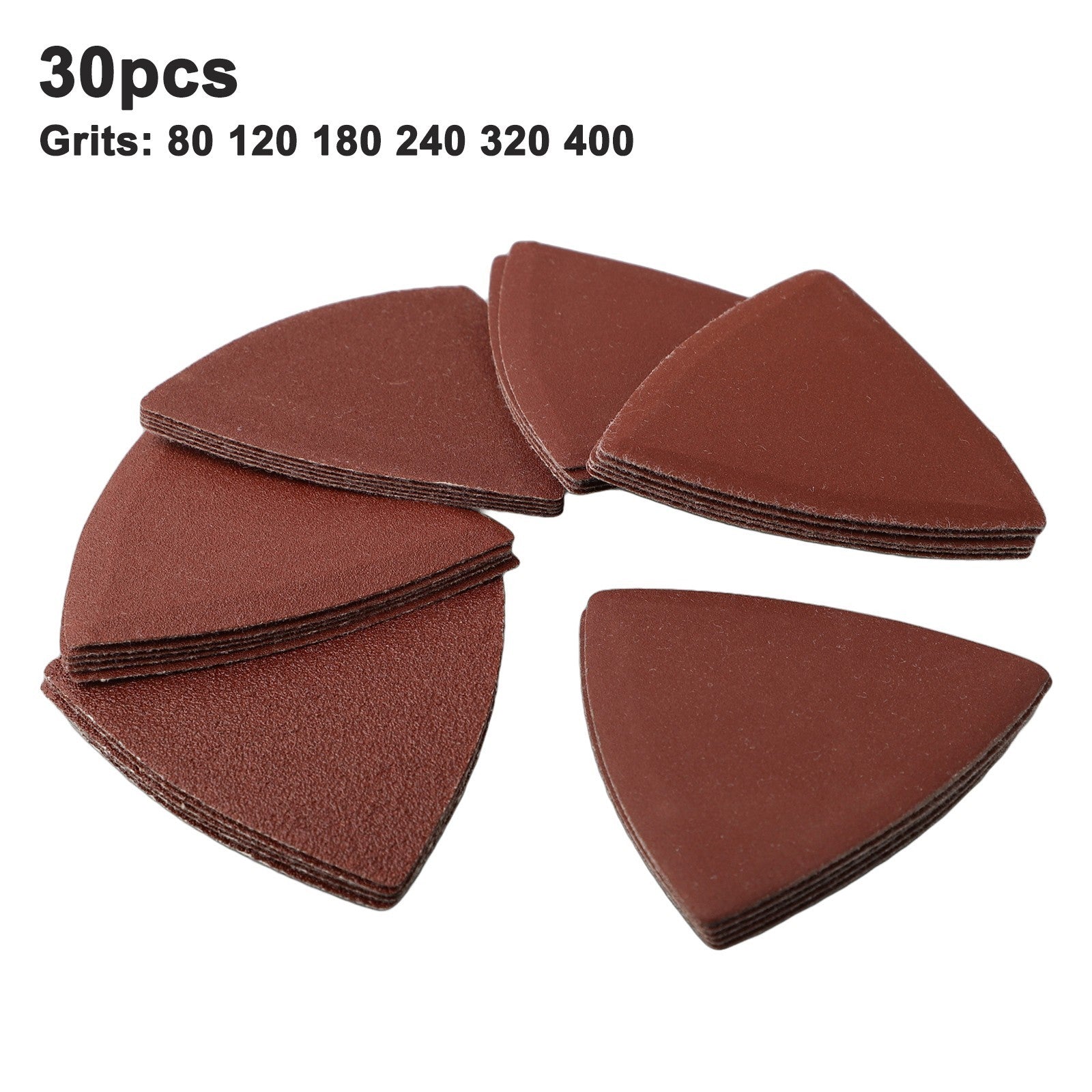 30pcs Triangle Sandpaper Sanding Disc Sanding Pad Triangular 3-1/8 InchOpens in 