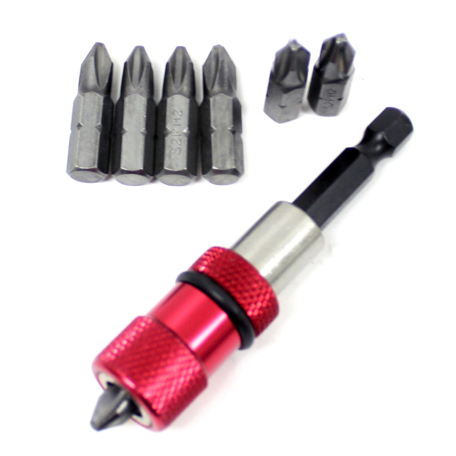 Quick Change Drill Bit Set 7pcs #2 1" bits Magnetic Screw Lock System Hex Shank