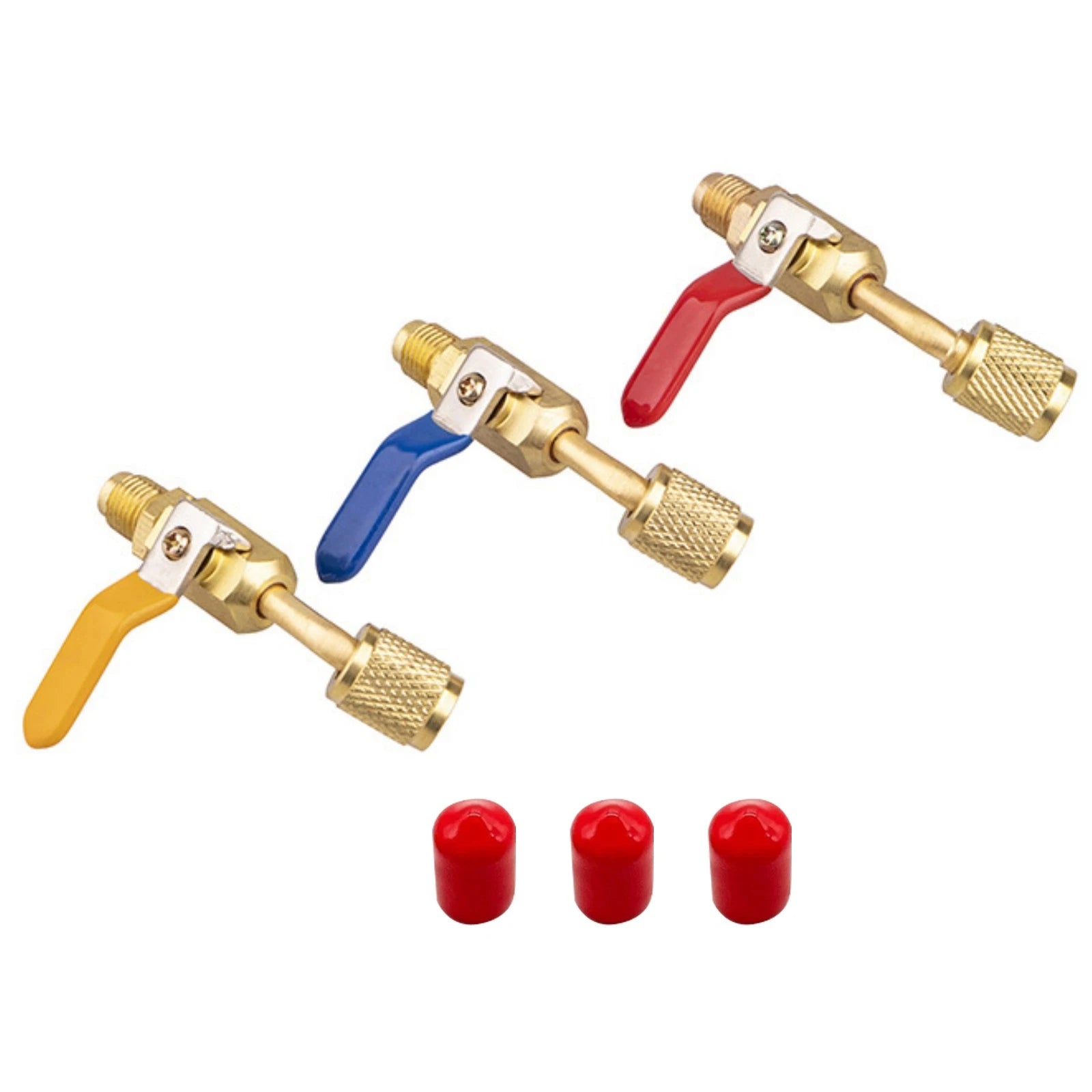 Brass Air Conditioning Shut Valve Adapter 1/4" Sae Male And Female
